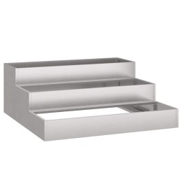 DONICZKA OGRODOWA SREBRNY 90X90X35CM STAL NIERDZEWNA