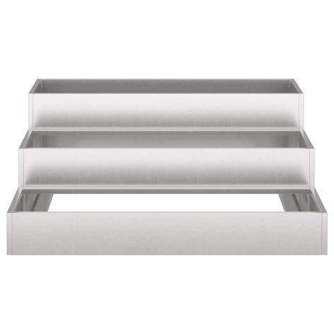 DONICZKA OGRODOWA SREBRNY 90X90X35CM STAL NIERDZEWNA