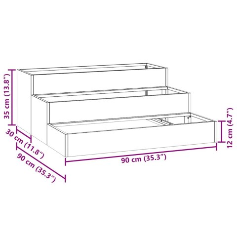 DONICZKA OGRODOWA SREBRNY 90X90X35CM STAL NIERDZEWNA