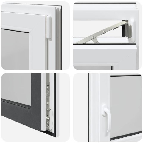 VidaXL Okno piwniczne "RISOR" 90x70 cm uchylno-rozwierne DIN prawe antracyt