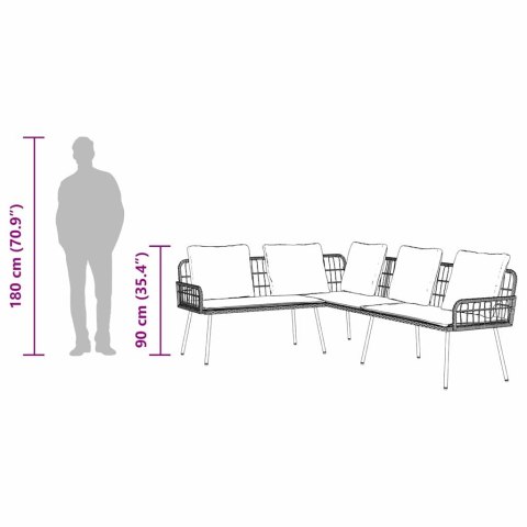 VidaXL Sofa z poduszką Brązowy 61.5 x 123 x 82cm Metal