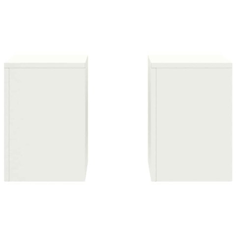 VidaXL Stojak na rośliny 2 pcs Biały 24 x 24 x 35 cm Stal