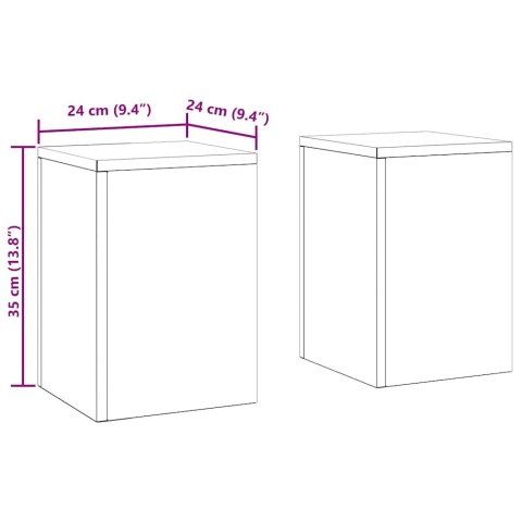 VidaXL Stojak na rośliny 2 pcs Rdzawy 24 x 24 x 35 cm stal kortenowska