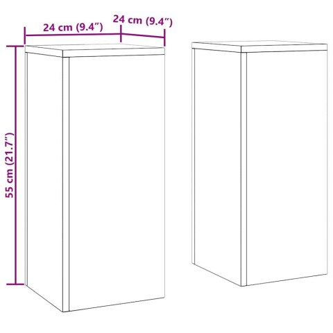 VidaXL Stojak na rośliny 2 pcs Rdzawy 24 x 24 x 55 cm