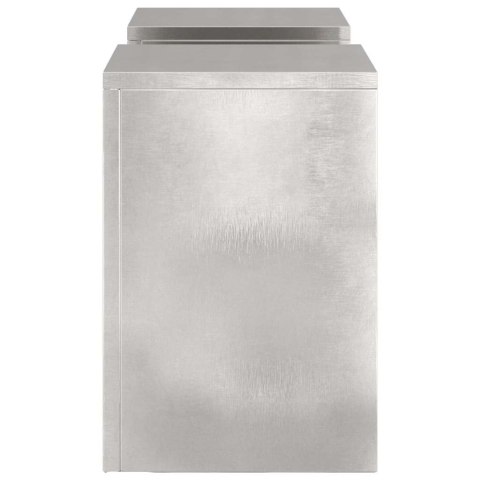 STOJAK NA ROŚLINY 2 SZT SREBRNY 24X24X35CM STAL NIERDZEWNA