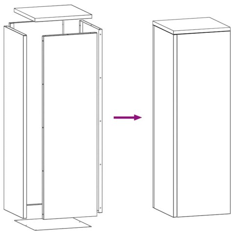 VidaXL Stojak na rośliny 2 pcs oliwkowy 24 x 24 x 75 cm Stal