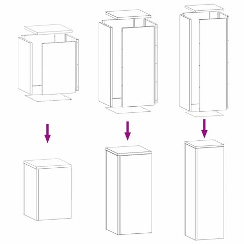 VidaXL Stojak na rośliny 3 pcs Antracyt Stal