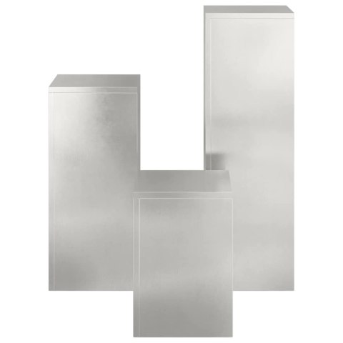 VidaXL Stojak na rośliny 3 pcs Srebrny stal nierdzewna