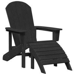VidaXL Krzesło Adirondack z poduszką Czarny 74 x 82 x 92cm HDPE