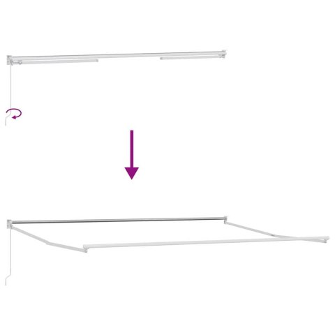 VidaXL Markiza Biały 5 x 3 m Metal