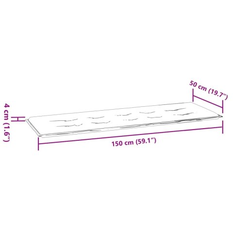 PODUSZKA NA ŁAWKĘ OGRODOWĄ KWIATOWY ZIELONY 150X50X4CM