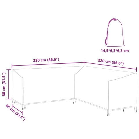 POKROWIEC NA MEBLE OGRODOWE 220X220X80CM
