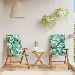 VidaXL Rozkładane krzesła ogrodowe z poduszkami, 2 szt., drewno tekowe