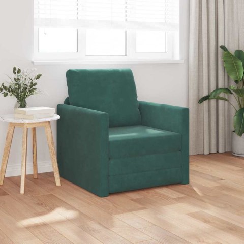 VidaXL Sofa Bed Ciemna zieleń 74 x 77 x 81 cm Aksamit