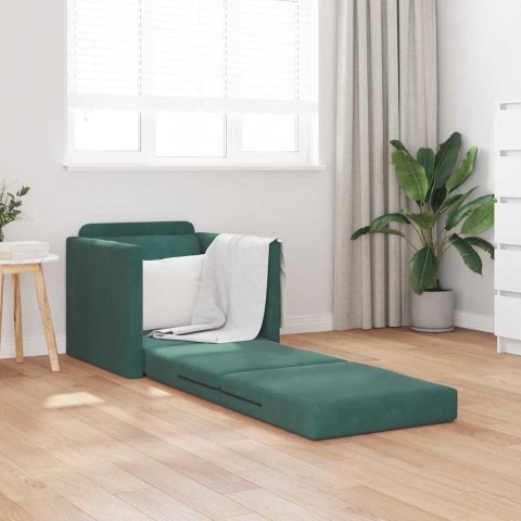 VidaXL Sofa Bed Ciemna zieleń 74 x 77 x 81 cm Aksamit
