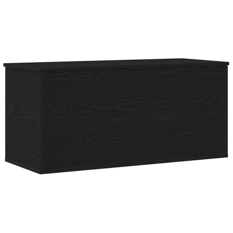 SKRZYNIA 100X42X46 CM CZARNY DĄB KUFER BOX SZAFA SIEDZISKO PRZECHOWYWANIE LOFT