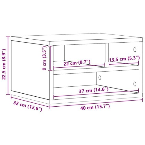 VidaXL Stojak na drukarkę Stare drewno 40 x 32 x 22,5 cm