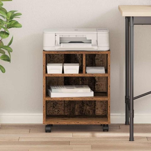 VidaXL Stojak na drukarkę Stare drewno 41 x 32 x 48 cm