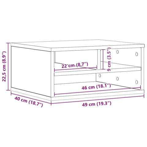 VidaXL Stojak na drukarkę Stare drewno 49 x 40 x 22.5 cm