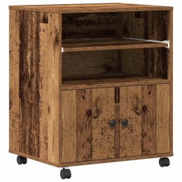 VidaXL Stojak na drukarkę Stare drewno 60 x 48 x 74 cm