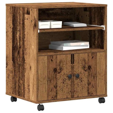 STOJAK SZAFKA REGAŁ NA DRUKARKĘ STARE DREWNO 60X48X74CM