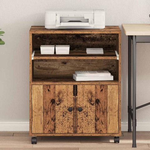 STOJAK SZAFKA REGAŁ NA DRUKARKĘ STARE DREWNO 60X48X74CM