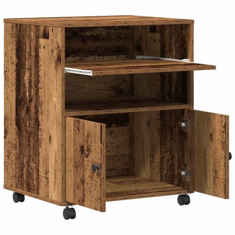 STOJAK SZAFKA REGAŁ NA DRUKARKĘ STARE DREWNO 60X48X74CM