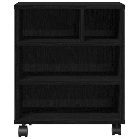 VidaXL Stojak na drukarkę z przechowywaniem Czarny Dąb 41 x 32 x 48 cm