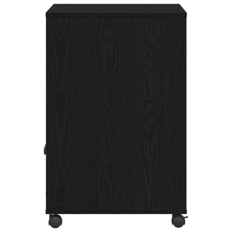 STOJAK SZAFKA REGAŁ NA DRUKARKĘ Z PRZECHOWYWANIEM CZARNY DĄB 60X48X74CM