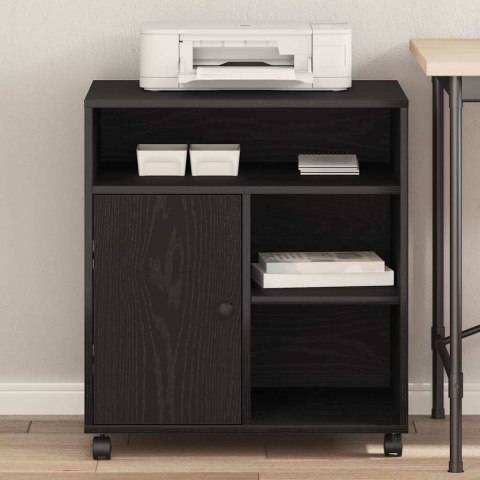 VidaXL Stojak na drukarkę z przechowywaniem Czarny dąb 60 x 50 x 67 cm