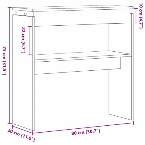 KONSOLA CZARNY DĄB 80X30X80CM