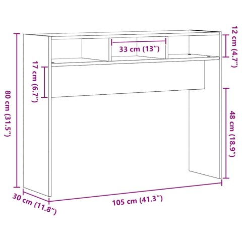 KONSOLA CZARNY DĄB 105X30X80CM