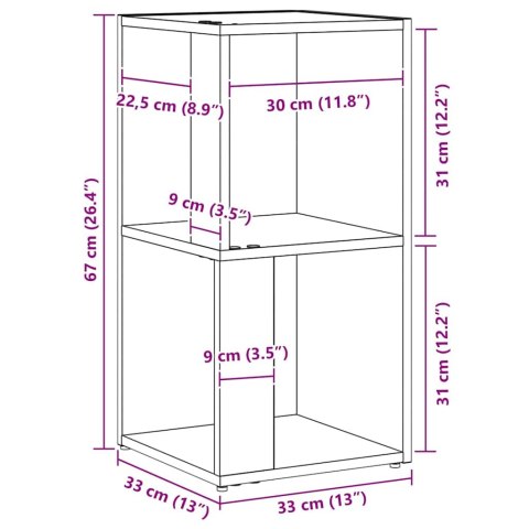 PÓŁKI NAROŻNE CZARNY DĄB 33X33X67CM