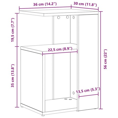 STOLIK BOCZNY CZARNY DĄB 36X30X56CM