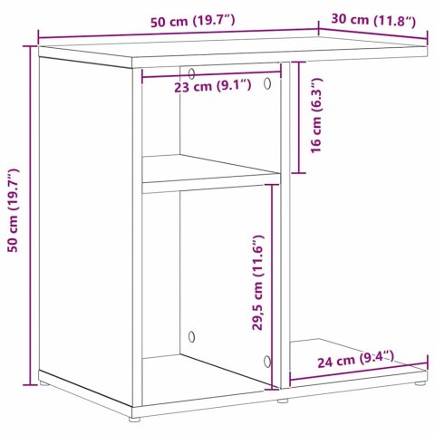 STOLIK BOCZNY CZARNY DĄB 50X30X50CM