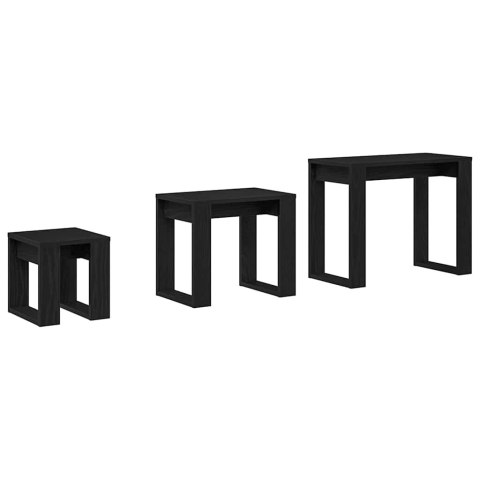 STOLIK GNIAZDOWY 3 SZT CZARNY DĄB