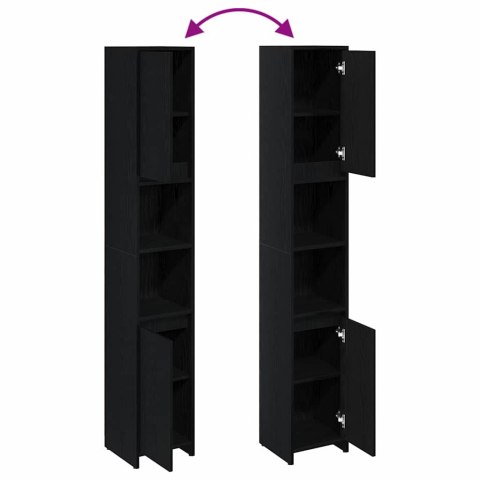 SZAFKA ŁAZIENKOWA Z DRZWIAMI CZARNY DĄB 30X 30X 183,5CM