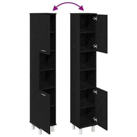 SZAFKA ŁAZIENKOWA Z PÓŁKĄ CZARNY DĄB 30X 30X 179CM