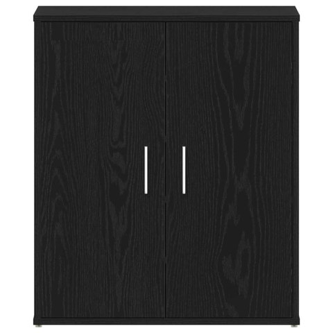 VidaXL Szafka na buty z półką z drzwiami Czarny Dąb 60 x 35 x 70 cm