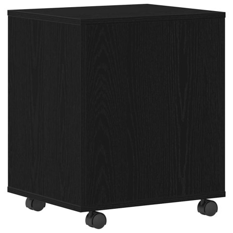 SZAFKA NA KÓŁKACH Z KOŁEM CZARNY DĄB 45X38X54CM