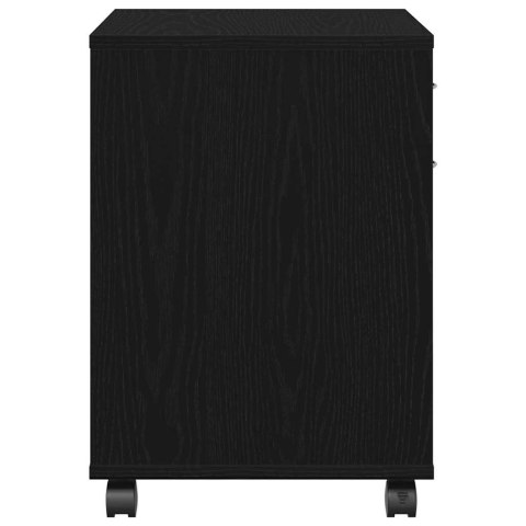 SZAFKA NA KÓŁKACH Z KOŁEM CZARNY DĄB 45X38X54CM