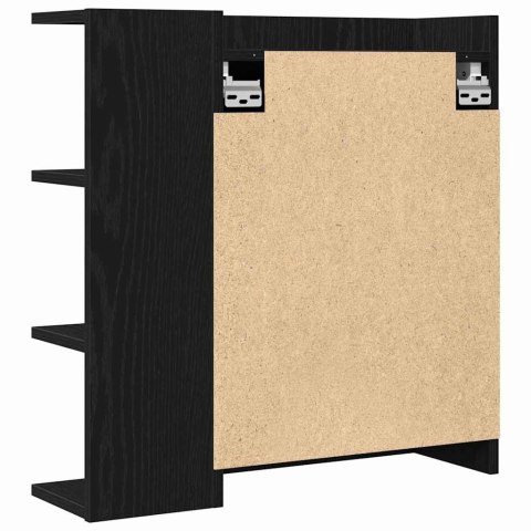 SZAFKA Z LUSTREM DO ŁAZIENKI CZARNY DĄB 62,5X 20,5X 64CM