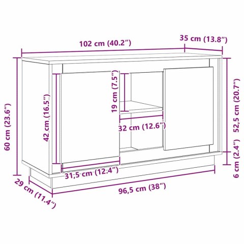 BUFET CZARNY DĄB 102X35X60CM