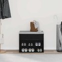 VidaXL Ławka na buty z półką Czarny Dąb 60 x 30 x 45 cm