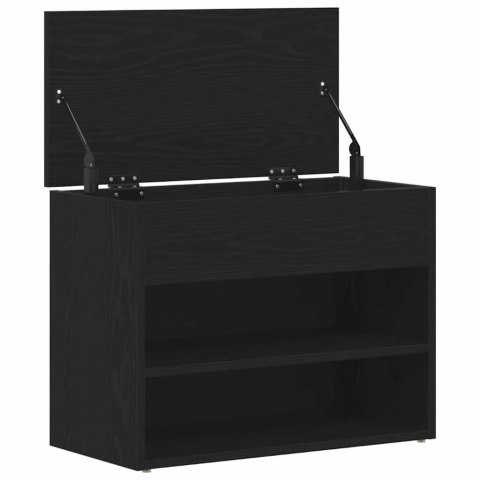 VidaXL Ławka na buty z półką Czarny Dąb 60 x 30 x 45 cm
