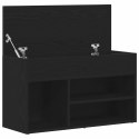 VidaXL Ławka na buty z półką Czarny Dąb 80 x 30 x 45 cm