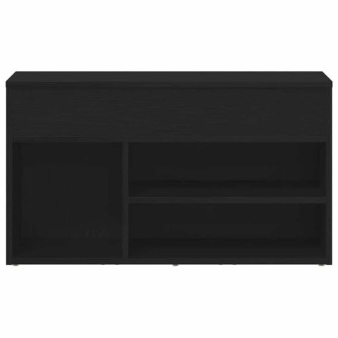 VidaXL Ławka na buty z półką Czarny Dąb 80 x 30 x 45 cm