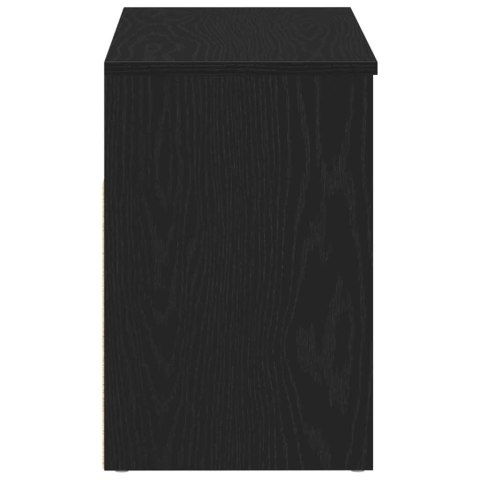 VidaXL Ławka na buty z półką Czarny Dąb 80 x 30 x 45 cm