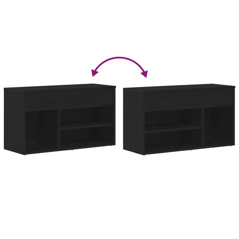 VidaXL Ławka na buty z półką Czarny Dąb 80 x 30 x 45 cm