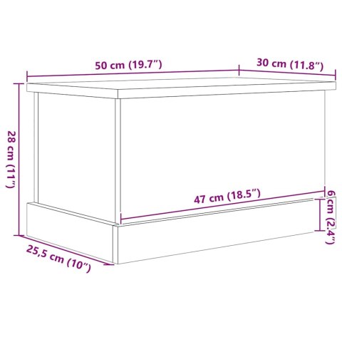 SKRZYNIA DO PRZECHOWYWANIA CZARNY DĄB 50X30X28CM